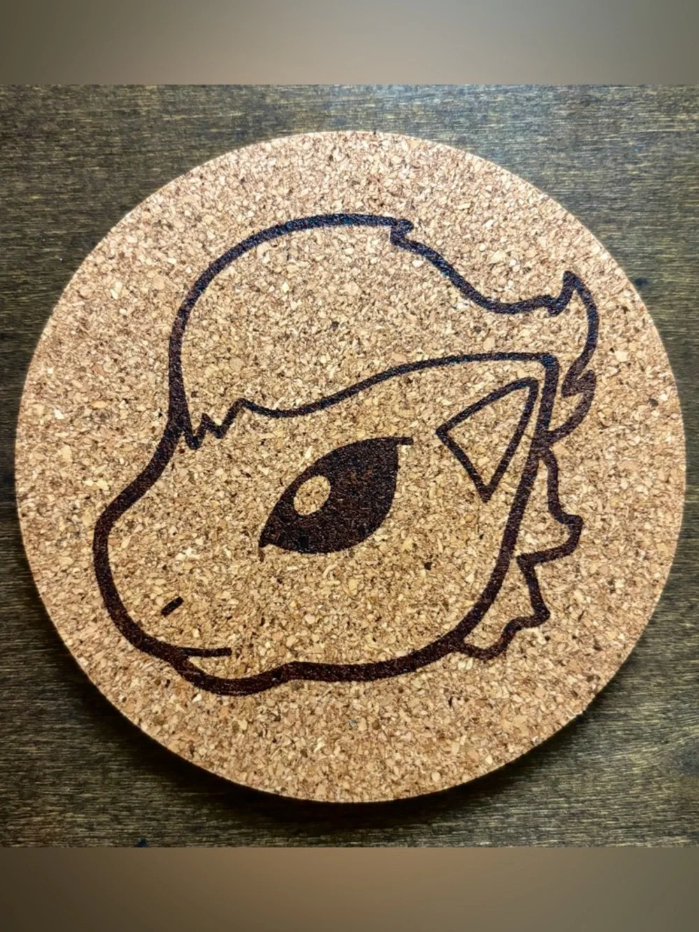 Pokemon Ponyta Face Laser Engraved Cork Coaster